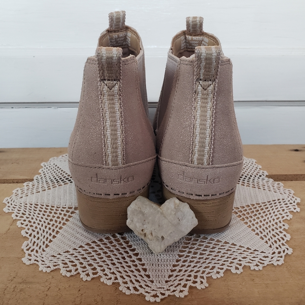 🧚🏼‍♀️Reserved for Joni🌸Shimmer Dansko Becka Booties Glitter Clog Boho Chic 38 - Picture 7 of 12